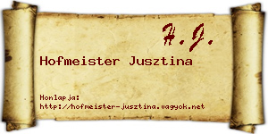 Hofmeister Jusztina névjegykártya